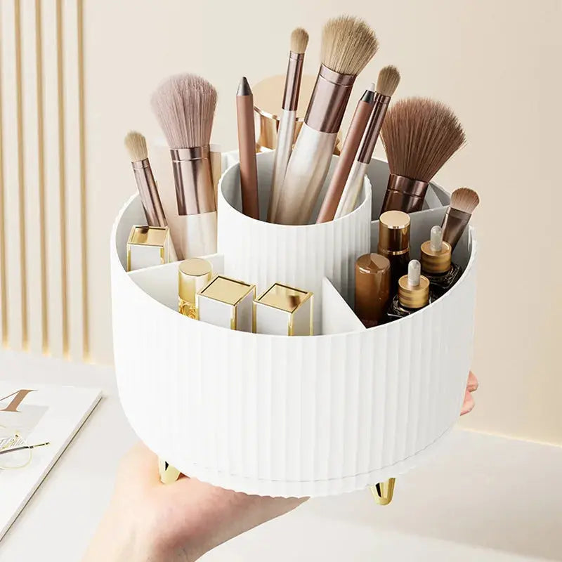 Organizador de Cosmeticos com Pinceis de Maquiagem e Batons
