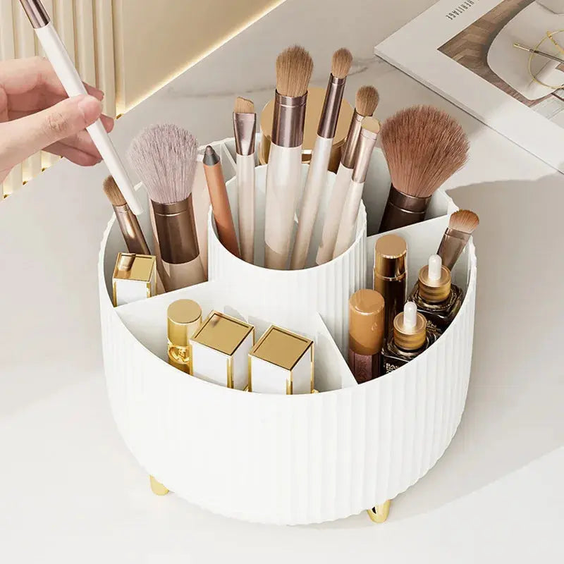 Organizador de Mesa com Pinceis de Maquiagem e Batons