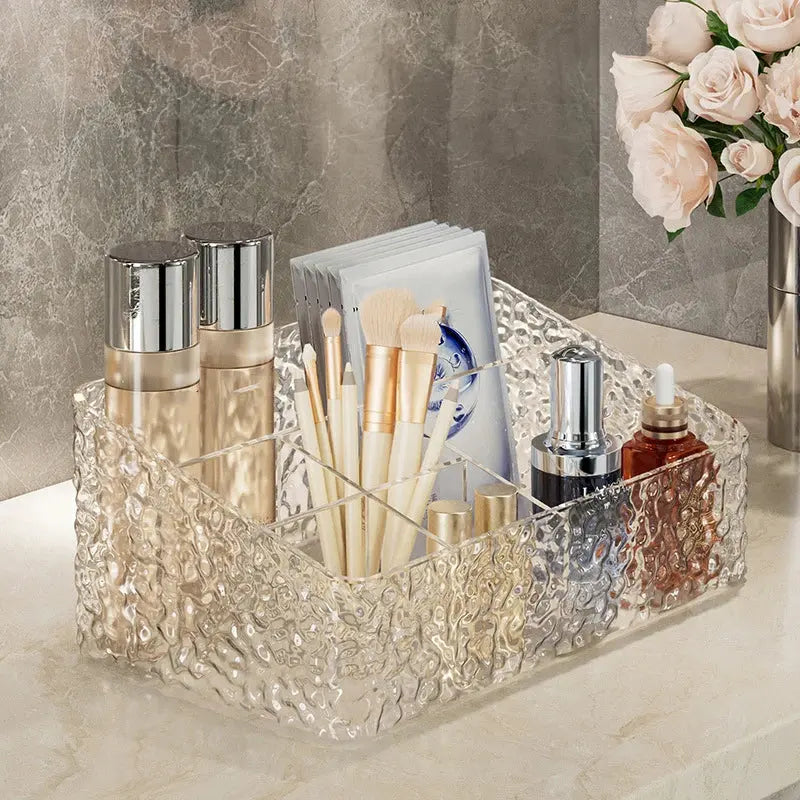 Organizador de Maquiagem e Cosméticos de Acrílico com Design Elegante e Divisórias Casamarella