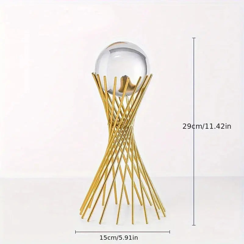 Ornamento de Esfera com Suporte Dourado Casamarella