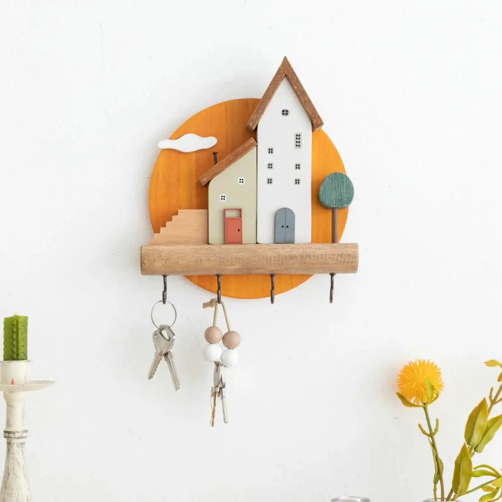 Porta-Chaves de Parede com Prateleira Decorativa Casamarella