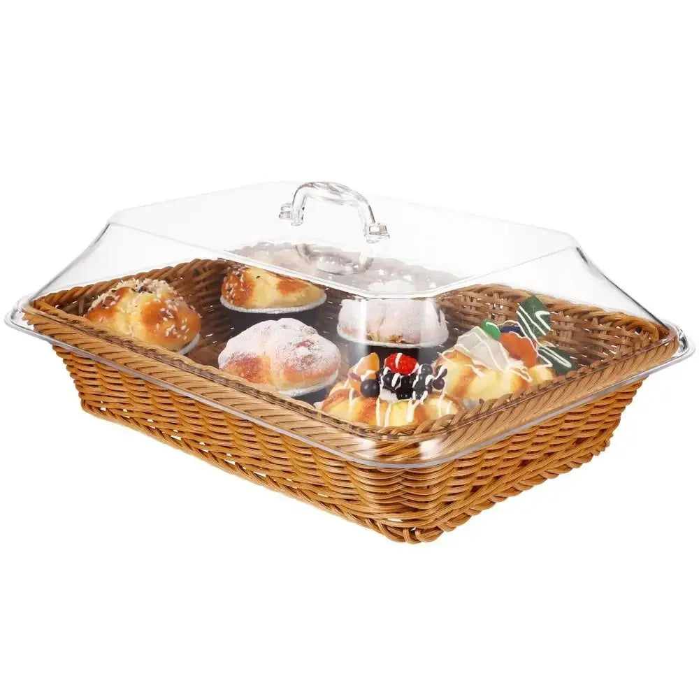 Porta-Pão com Tampa de Acrílico com doces e paes.