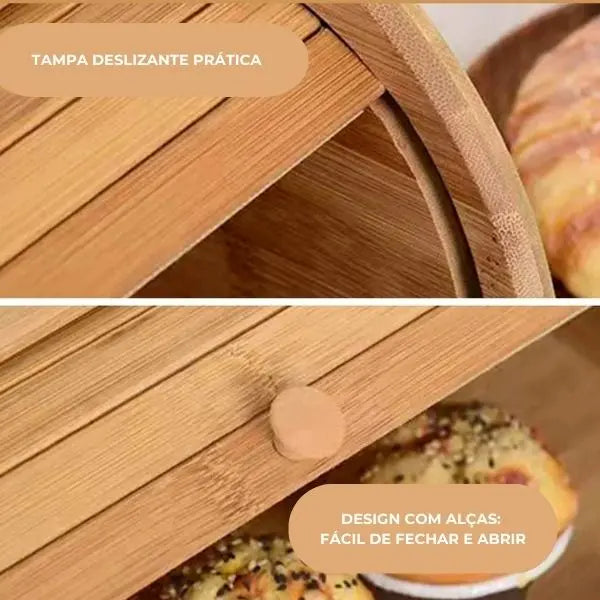 Porta-Pão de Bambu Premium Casamarella