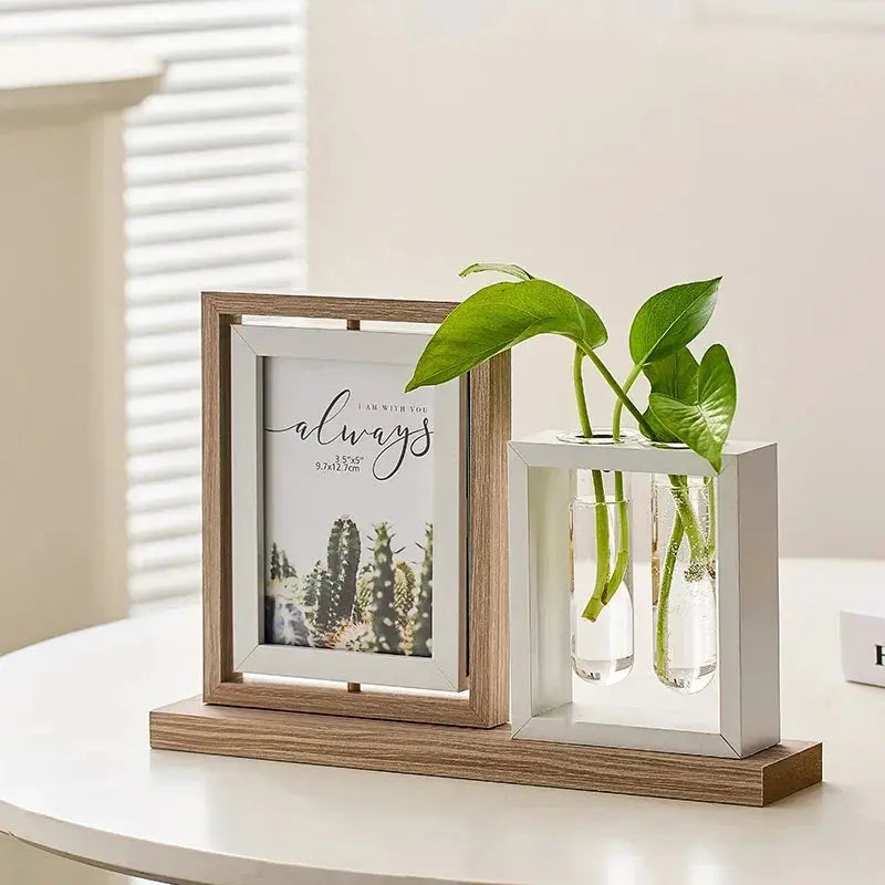 Porta-Retrato Moderno com Vaso Decorativo para Sala de Estar AMaritta