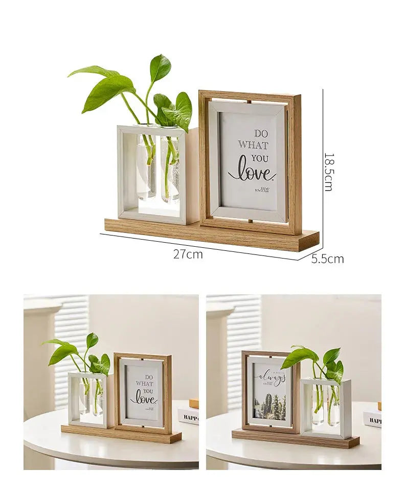 Porta-Retrato Moderno com Vaso Decorativo para Sala de Estar Amaritta