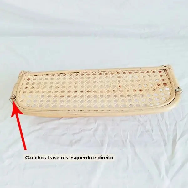 Prateleira Suspensa Decorativa Premium de Rattan Casamarella