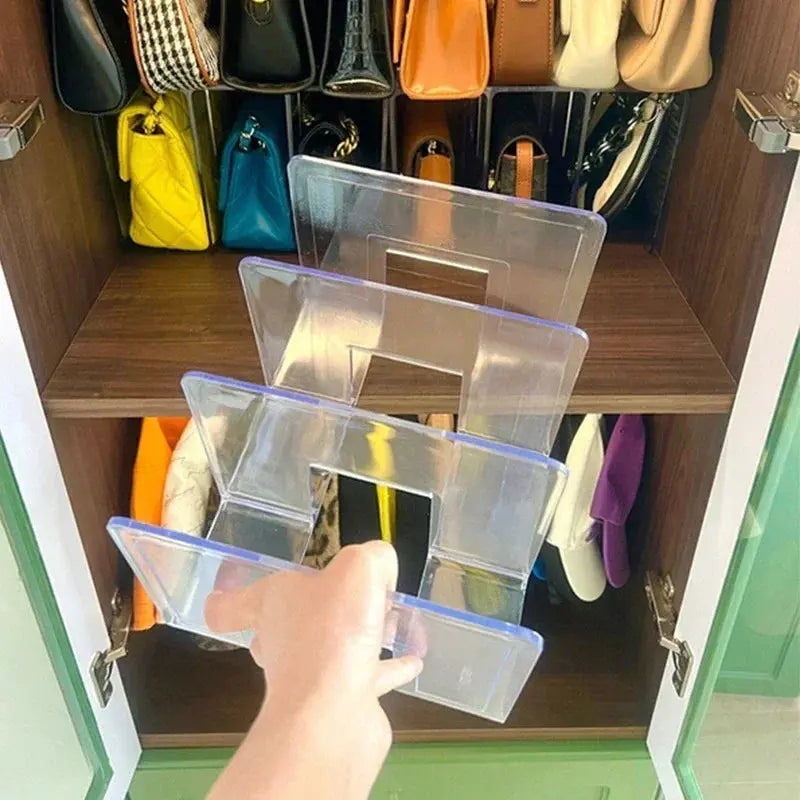 Prateleira de Acrílico Organizadora de Bolsas Femininas Casamarella