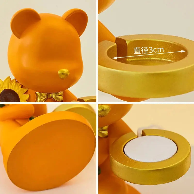 Suporte Criativo Urso com Girassol para Smart Watch Casamarella