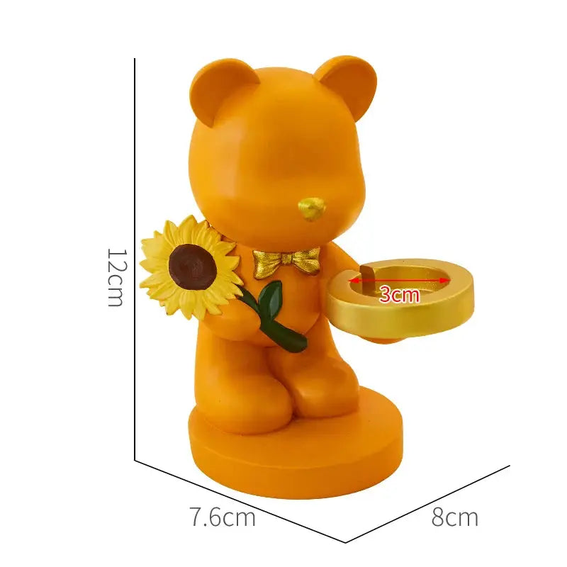 Suporte Criativo Urso com Girassol para Smart Watch Casamarella