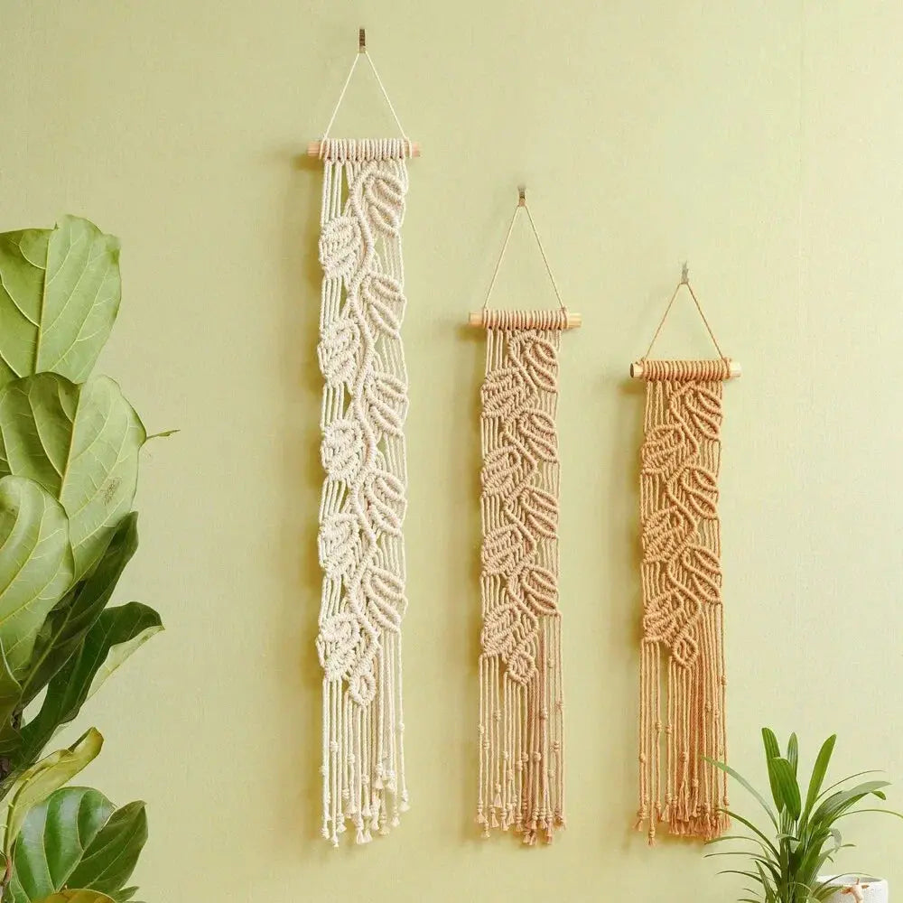 Tapeçaria Decorativa Tecida à Mão em Forma de Folhas Amaritta