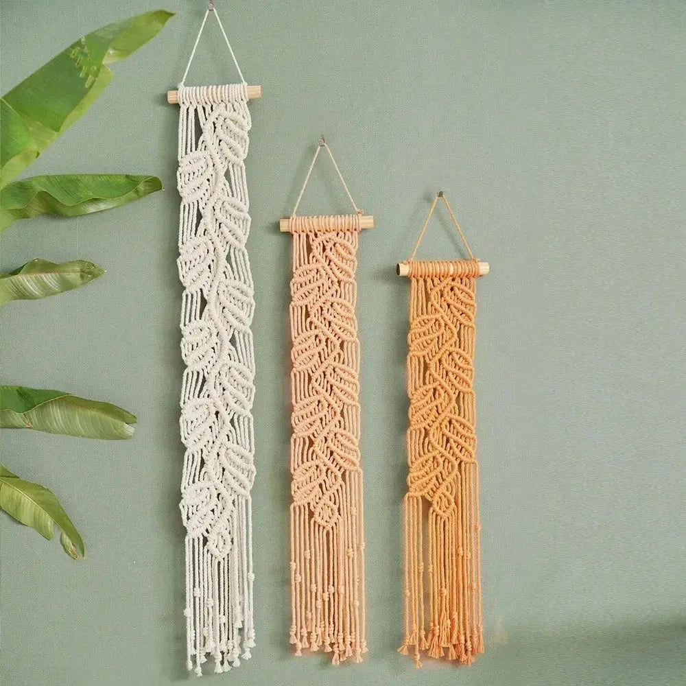 Tapeçaria Decorativa Tecida à Mão em Forma de Folhas Amaritta