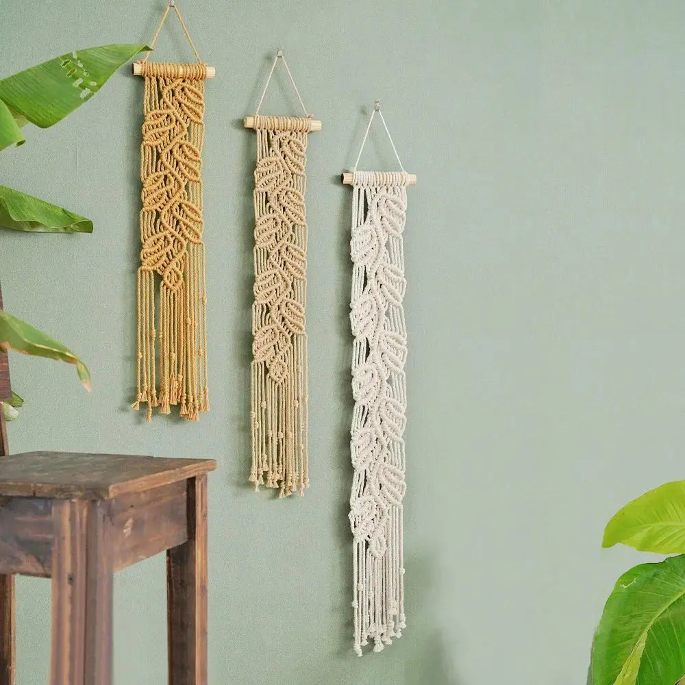 Tapeçaria Decorativa Tecida à Mão em Forma de Folhas Casamarella