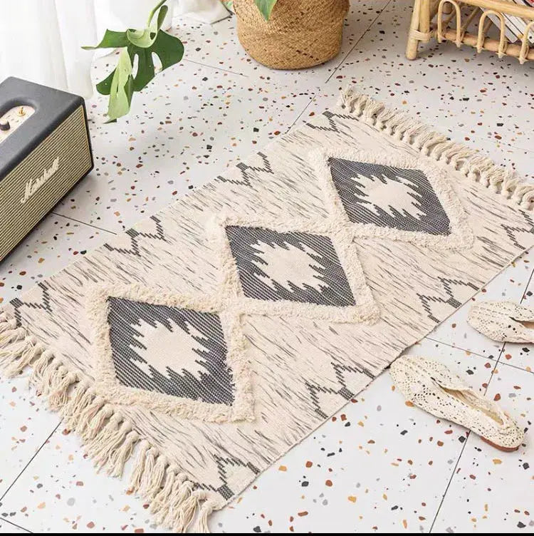 Tapete Decorativo de Chao com estampa Geometrica de Losangos Amaritta