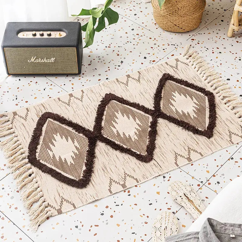 Tapete Decorativo de Chao com estampa Geometrica de Losangos Amaritta