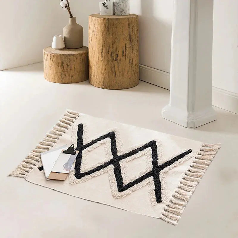 Tapete Decorativo de Chao com estampa Geometrica de Losangos Amaritta