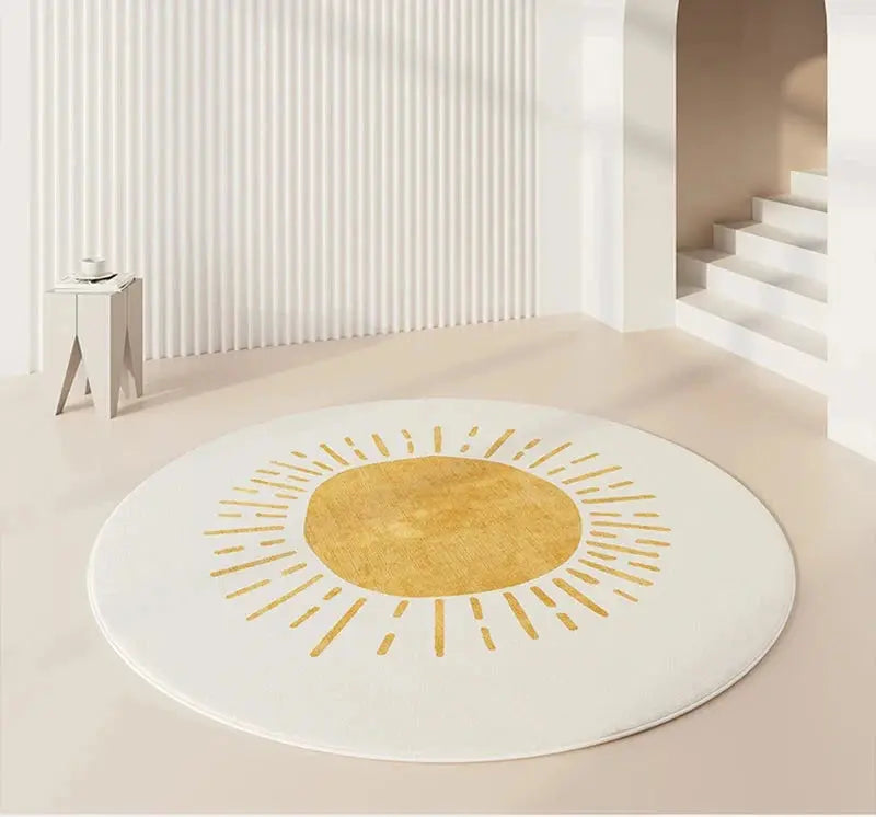 Tapete Redondo com Desenhos Criativos para Quarto e Sala de estar Amaritta