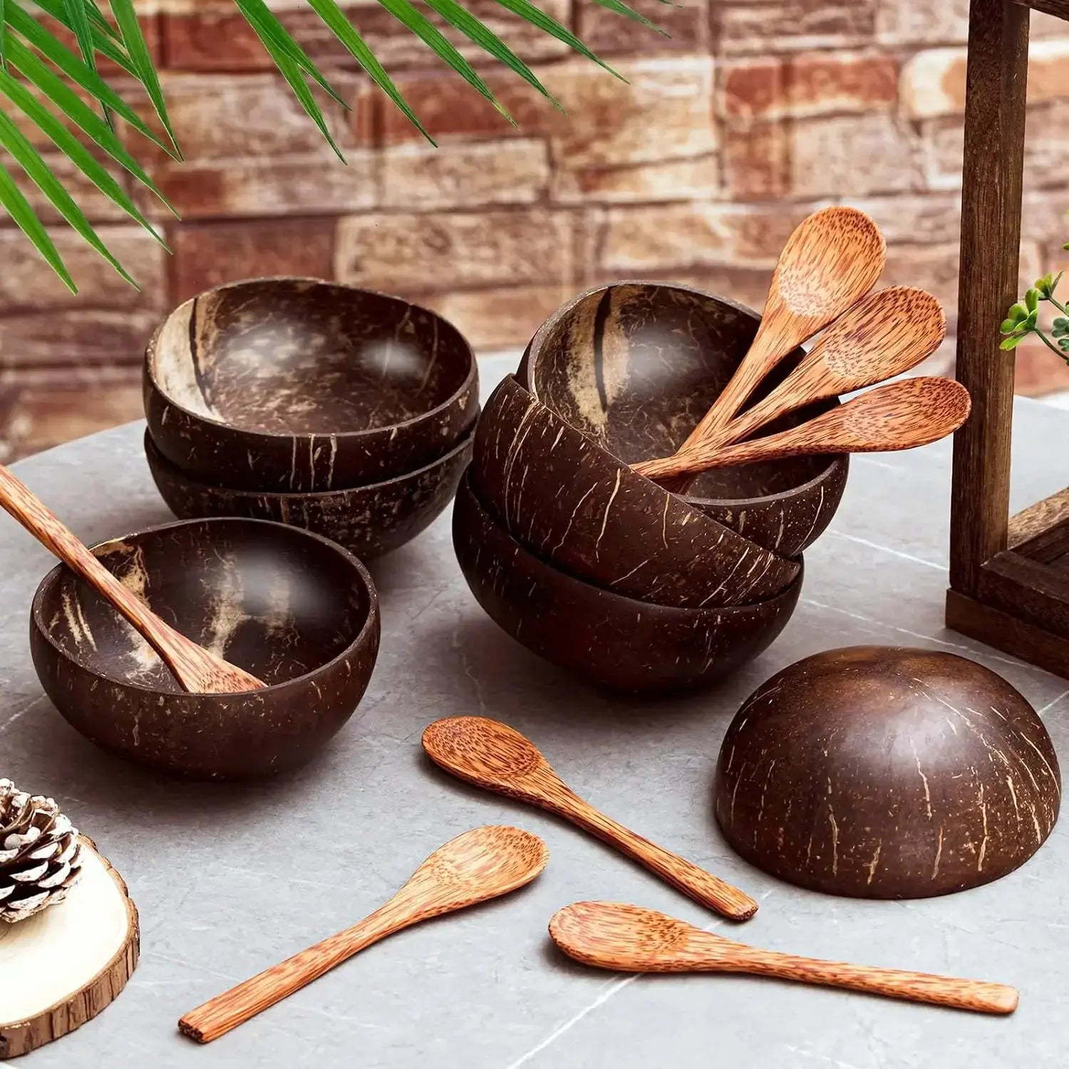 Tigela de Casca de Coco Natural Casamarella