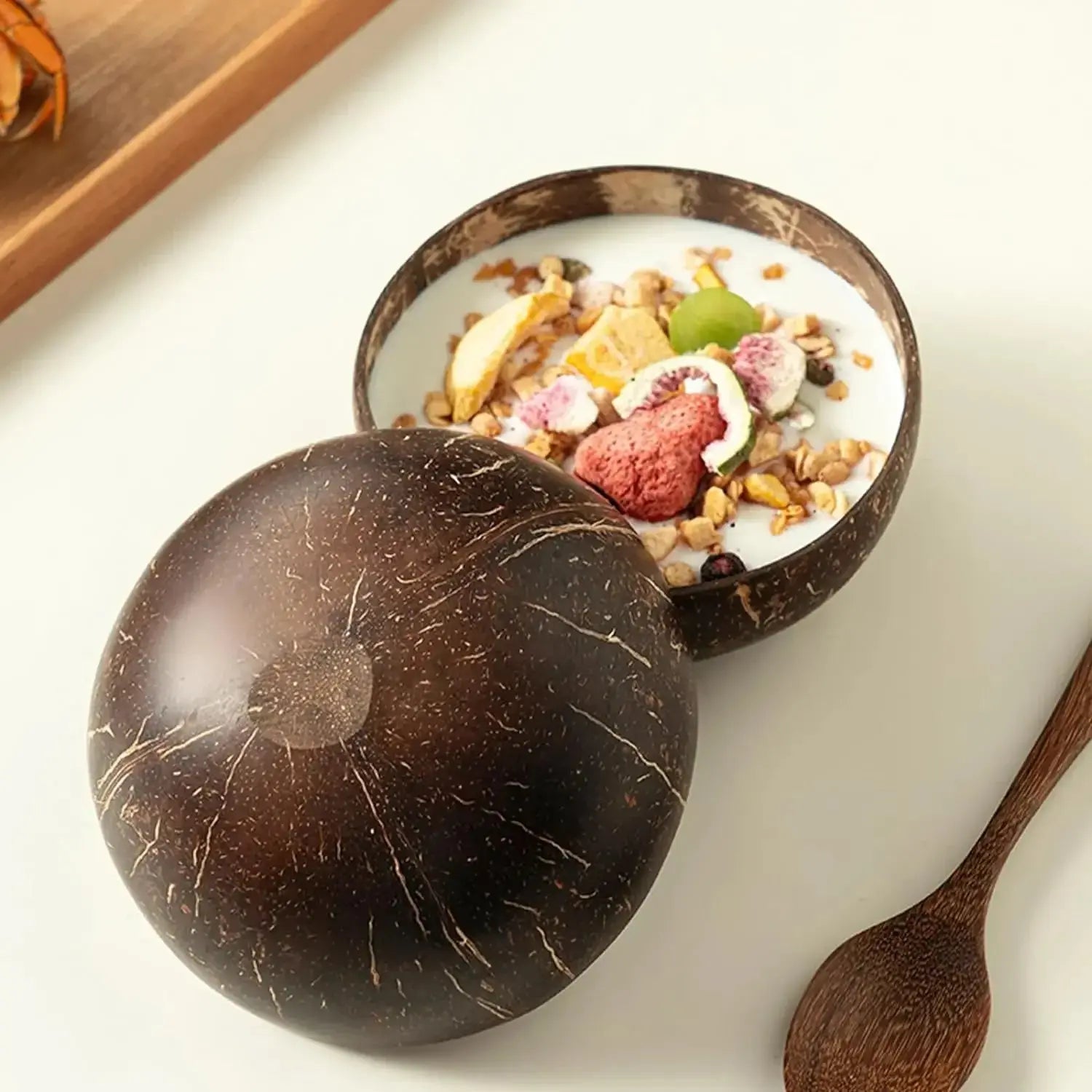 Tigela de Casca de Coco Natural Casamarella