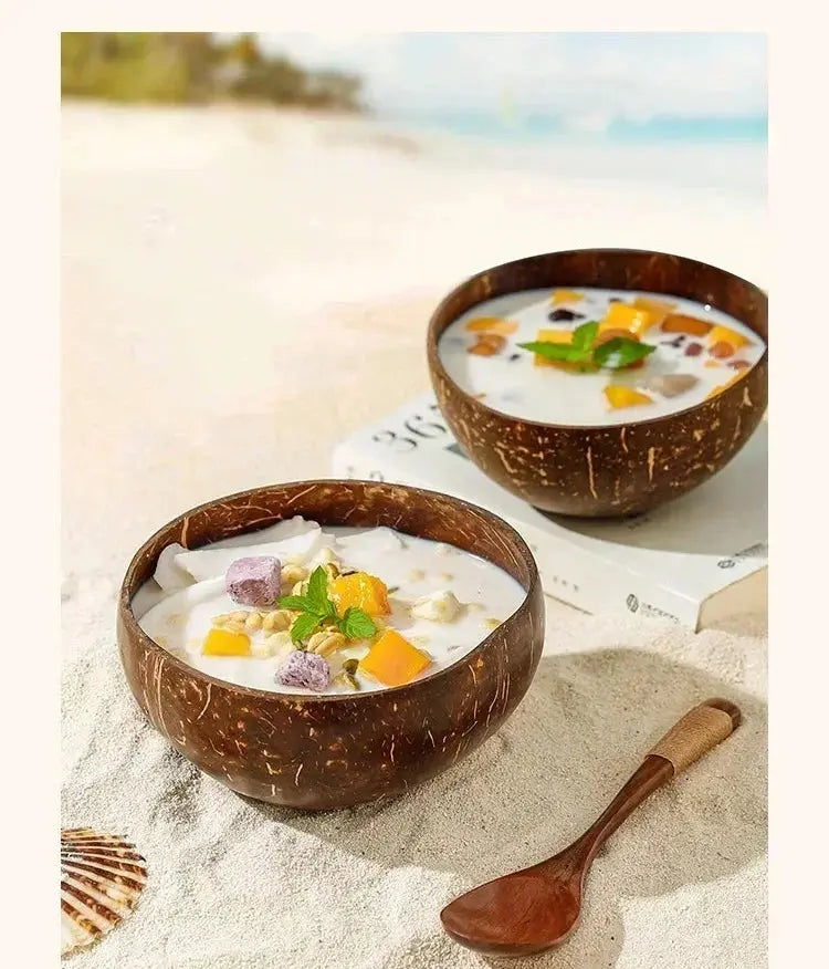 Tigela de Casca de Coco Natural Casamarella