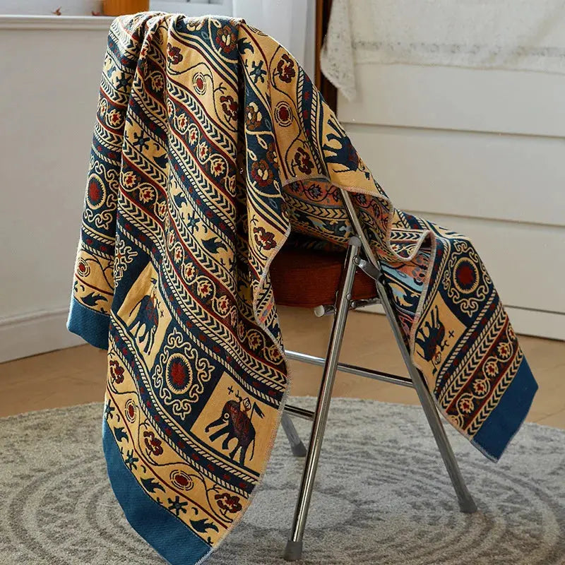 Toalha de Banho Grande Estampada em Quatro Camadas de Musselina Estampada  90x180cm