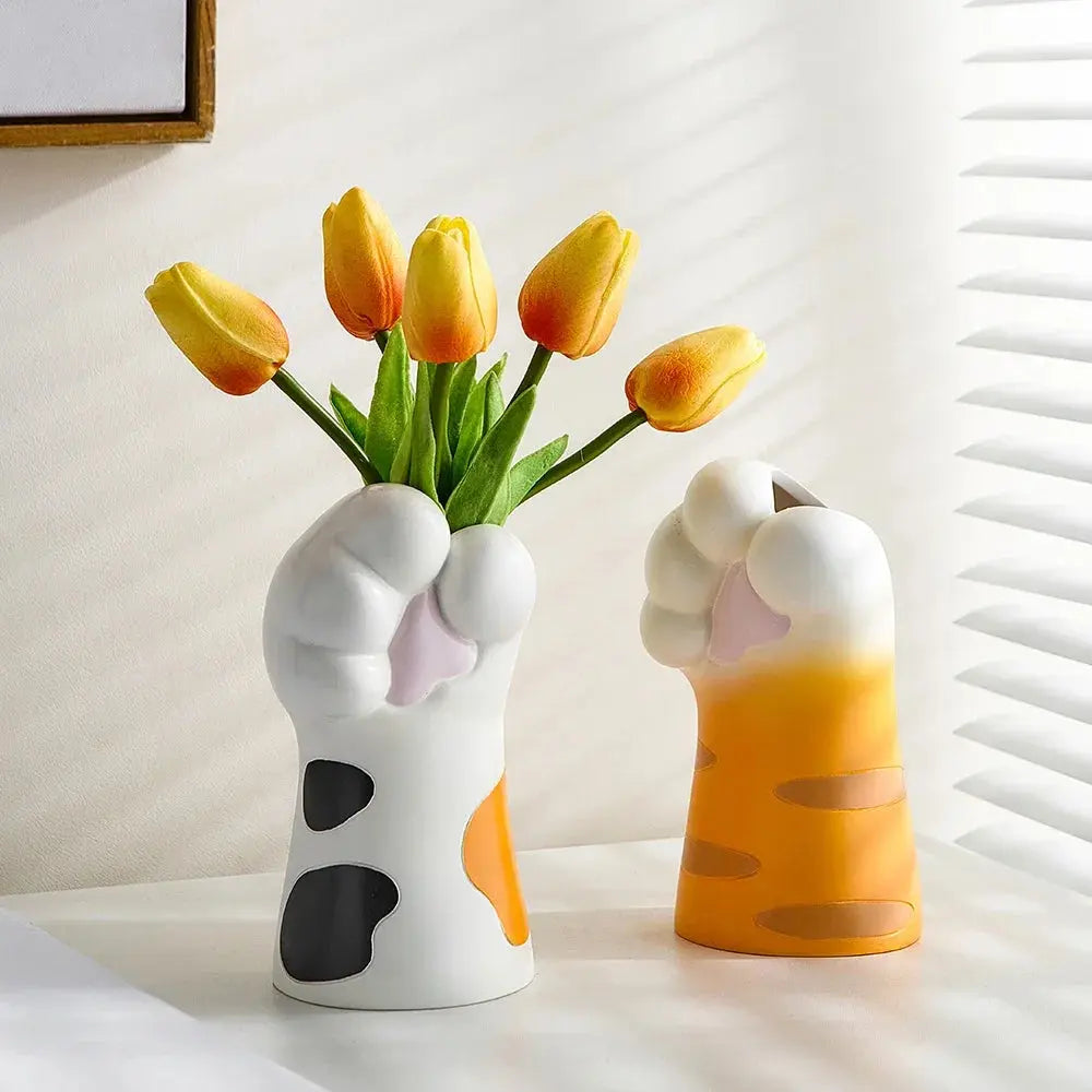 Vaso Decorativo de Design de Garra de Gato Fofo Casamarella