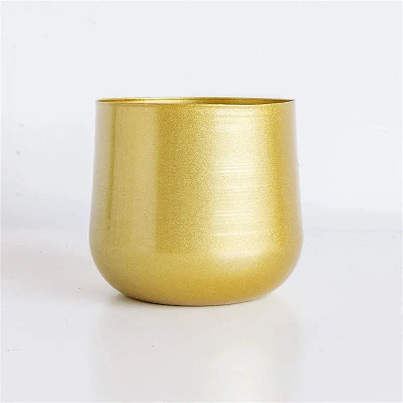 Vaso Dourado de Metal para Plantas Casamarella
