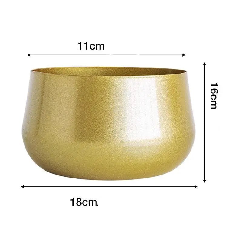 Vaso Dourado de Metal para Plantas Casamarella