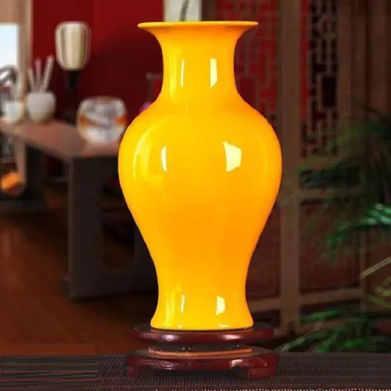 Vaso de Cerâmica Amarelo Clássico Casamarella