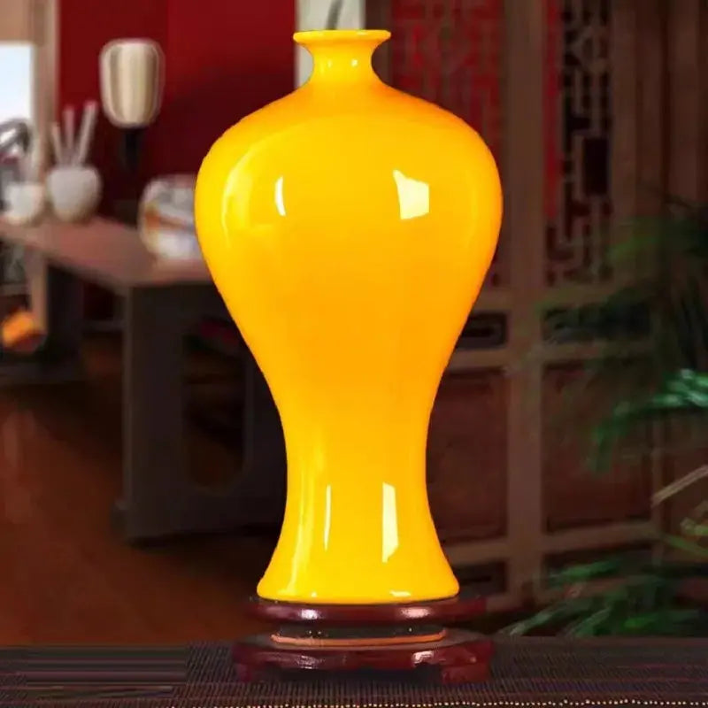 Vaso de Cerâmica Amarelo Clássico Casamarella