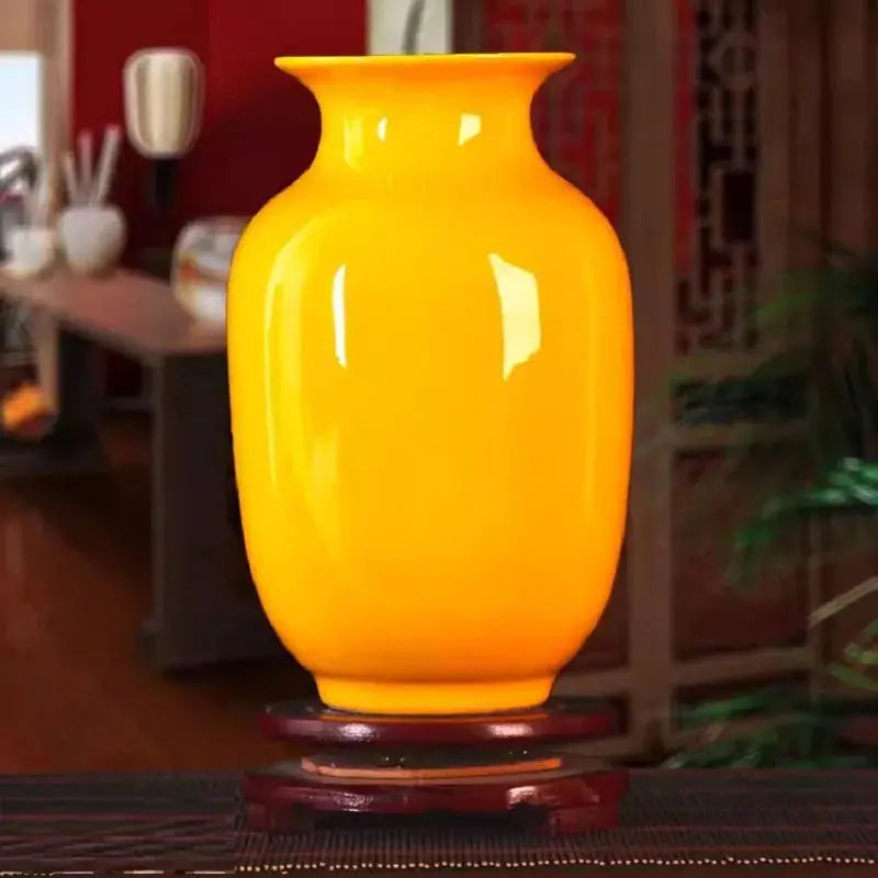 Vaso de Cerâmica Amarelo Clássico Casamarella