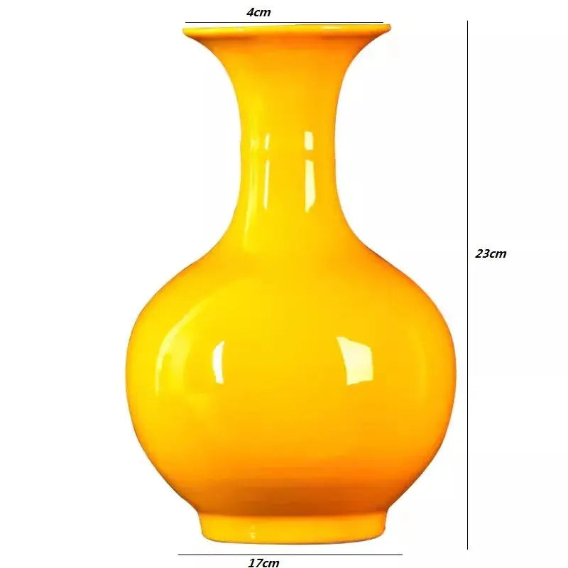Vaso de Cerâmica Amarelo Clássico Casamarella