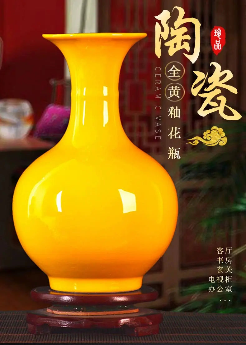 Vaso de Cerâmica Amarelo Clássico Casamarella
