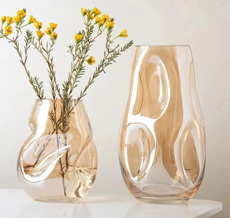 Vaso de Vidro Manchado Minimalista Amaritta