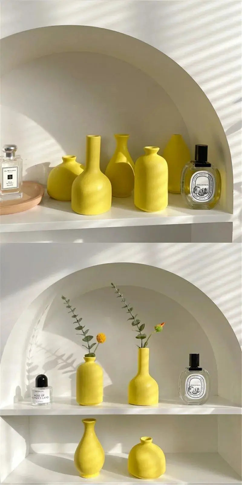 Vasos Decorativos de Cerâmica Amarela Amaritta