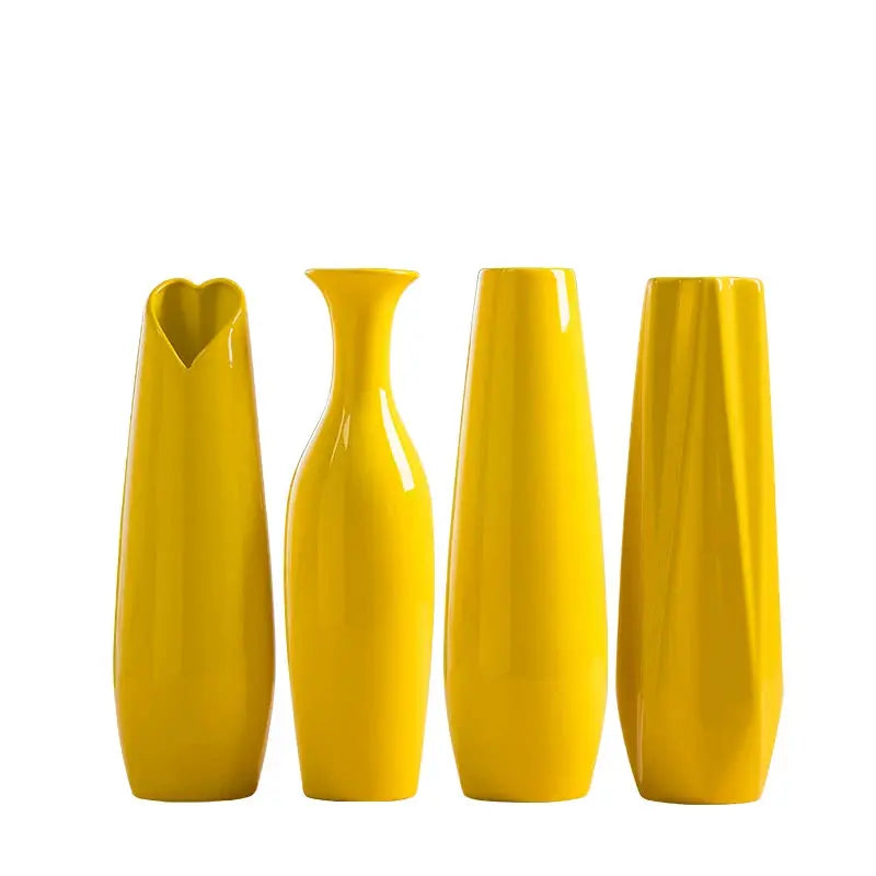 Vasos de Cerâmica Amarelos Design Moderno Casamarella