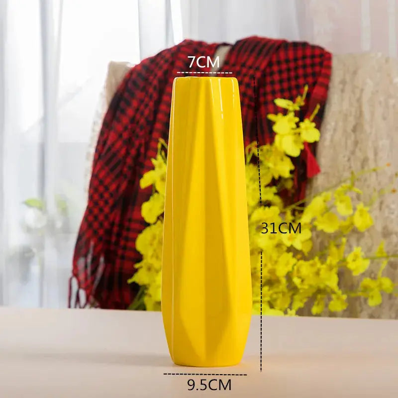 Vasos de Cerâmica Amarelos Design Moderno Casamarella